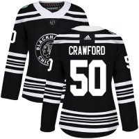 Adidas Chicago Blackhawks #50 Corey Crawford Black Authentic 2019 Winter Classic Women's Stitched NHL Jersey