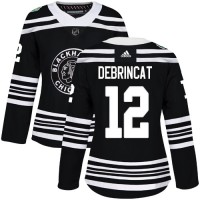 Adidas Chicago Blackhawks #12 Alex DeBrincat Black Authentic 2019 Winter Classic Women's Stitched NHL Jersey