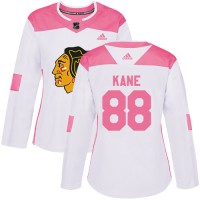 Adidas Chicago Blackhawks #88 Patrick Kane White/Pink Authentic Fashion Women's Stitched NHL Jersey