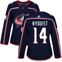 Adidas Blue Columbus Blue Jackets #14 Gustav Nyquist Navy Blue Home Authentic Women's Stitched NHL Jersey