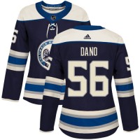 Adidas Blue Columbus Blue Jackets #56 Marko Dano Navy Alternate Authentic Women's Stitched NHL Jersey