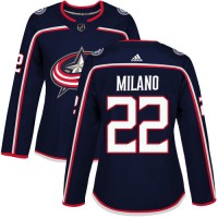 Adidas Blue Columbus Blue Jackets #22 Sonny Milano Navy Blue Home Authentic Women's Stitched NHL Jersey