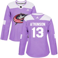 Adidas Blue Columbus Blue Jackets #13 Cam Atkinson Purple Authentic Fights Cancer Women's Stitched NHL Jersey