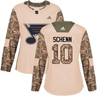 Adidas St. Louis Blues #10 Brayden Schenn Camo Authentic 2017 Veterans Day Women's Stitched NHL Jersey