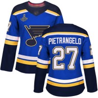 Adidas St. Louis Blues #27 Alex Pietrangelo Blue Home Authentic Stanley Cup Champions Women's Stitched NHL Jersey