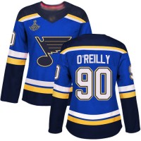Adidas St. Louis Blues #90 Ryan O'Reilly Blue Home Authentic Stanley Cup Champions Women's Stitched NHL Jersey