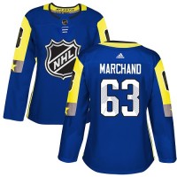 Adidas Boston Bruins #63 Brad Marchand Royal 2018 All-Star Atlantic Division Authentic Women's Stitched NHL Jersey