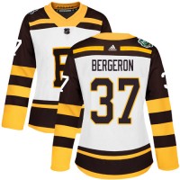 Adidas Boston Bruins #37 Patrice Bergeron White Authentic 2019 Winter Classic Women's Stitched NHL Jersey