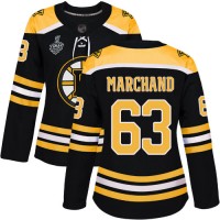 Adidas Boston Bruins #63 Brad Marchand Black Home Authentic Stanley Cup Final Bound Women's Stitched NHL Jersey