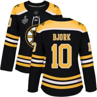 Adidas Boston Bruins #10 Anders Bjork Black Home Authentic Stanley Cup Final Bound Women's Stitched NHL Jersey