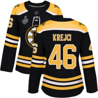Adidas Boston Bruins #46 David Krejci Black Home Authentic Stanley Cup Final Bound Women's Stitched NHL Jersey