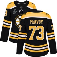Adidas Boston Bruins #73 Charlie McAvoy Black Home Authentic Stanley Cup Final Bound Women's Stitched NHL Jersey
