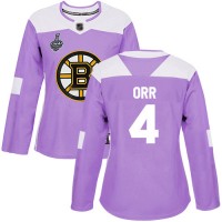 Adidas Boston Bruins #4 Bobby Orr Purple Authentic Fights Cancer Stanley Cup Final Bound Women's Stitched NHL Jersey