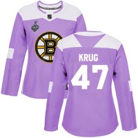 Adidas Boston Bruins #47 Torey Krug Purple Authentic Fights Cancer Stanley Cup Final Bound Women's Stitched NHL Jersey
