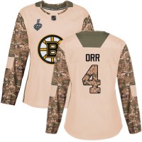 Adidas Boston Bruins #4 Bobby Orr Camo Authentic 2017 Veterans Day Stanley Cup Final Bound Women's Stitched NHL Jersey