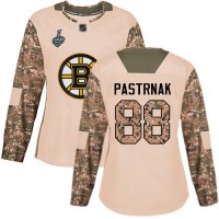 Adidas Boston Bruins #88 David Pastrnak Camo Authentic 2017 Veterans Day Stanley Cup Final Bound Women's Stitched NHL Jersey