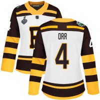 Adidas Boston Bruins #4 Bobby Orr White Authentic 2019 Winter Classic Stanley Cup Final Bound Women's Stitched NHL Jersey