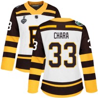 Adidas Boston Bruins #33 Zdeno Chara White Authentic 2019 Winter Classic Stanley Cup Final Bound Women's Stitched NHL Jersey