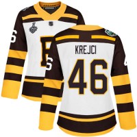 Adidas Boston Bruins #46 David Krejci White Authentic 2019 Winter Classic Stanley Cup Final Bound Women's Stitched NHL Jersey