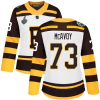 Adidas Boston Bruins #73 Charlie McAvoy White Authentic 2019 Winter Classic Stanley Cup Final Bound Women's Stitched NHL Jersey