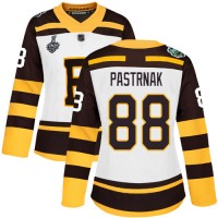 Adidas Boston Bruins #88 David Pastrnak White Authentic 2019 Winter Classic Stanley Cup Final Bound Women's Stitched NHL Jersey
