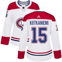 Adidas Montreal Canadiens #15 Jesperi Kotkaniemi White Road Authentic Women's Stitched NHL Jersey