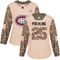 Adidas Montreal Canadiens #25 Ryan Poehling Camo Authentic 2017 Veterans Day Women's Stitched NHL Jersey
