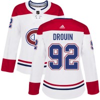 Adidas Montreal Canadiens #92 Jonathan Drouin White Road Authentic Women's Stitched NHL Jersey
