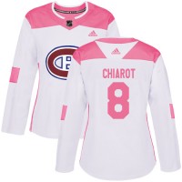 Adidas Montreal Canadiens #8 Ben Chiarot White/Pink Authentic Fashion Women's Stitched NHL Jersey