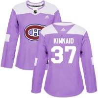 Adidas Montreal Canadiens #37 Keith Kinkaid Purple Authentic Fights Cancer Women's Stitched NHL Jersey