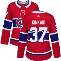 Adidas Montreal Canadiens #37 Keith Kinkaid Red Home Authentic Women's Stitched NHL Jersey