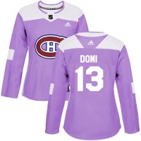Adidas Montreal Canadiens #13 Max Domi Purple Authentic Fights Cancer Women's Stitched NHL Jersey