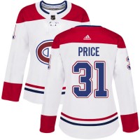 Adidas Montreal Canadiens #31 Carey Price White Road Authentic Women's Stitched NHL Jersey