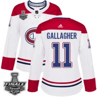 Adidas Montreal Canadiens #11 Brendan Gallagher White Road Authentic Women's 2021 NHL Stanley Cup Final Patch Jersey
