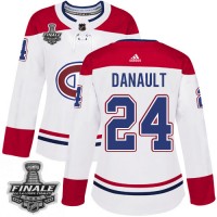 Adidas Montreal Canadiens #24 Phillip Danault White Road Authentic Women's 2021 NHL Stanley Cup Final Patch Jersey