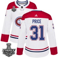 Adidas Montreal Canadiens #31 Carey Price White Road Authentic Women's 2021 NHL Stanley Cup Final Patch Jersey