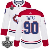 Adidas Montreal Canadiens #90 Tomas Tatar White Road Authentic Women's 2021 NHL Stanley Cup Final Patch Jersey