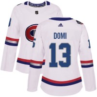 Adidas Montreal Canadiens #13 Max Domi White Authentic 2017 100 Classic Women's Stitched NHL Jersey