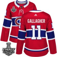 Adidas Montreal Canadiens #11 Brendan Gallagher Red Home Authentic Women's 2021 NHL Stanley Cup Final Patch Jersey