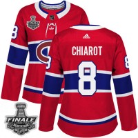 Adidas Montreal Canadiens #8 Ben Chiarot Red Home Authentic Women's 2021 NHL Stanley Cup Final Patch Jersey