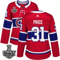 Adidas Montreal Canadiens #31 Carey Price Red Home Authentic Women's 2021 NHL Stanley Cup Final Patch Jersey