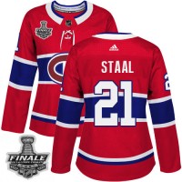 Adidas Montreal Canadiens #21 Eric Staal Red Home Authentic Women's 2021 NHL Stanley Cup Final Patch Jersey