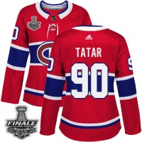 Adidas Montreal Canadiens #90 Tomas Tatar Red Home Authentic Women's 2021 NHL Stanley Cup Final Patch Jersey