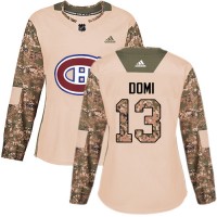 Adidas Montreal Canadiens #13 Max Domi Camo Authentic 2017 Veterans Day Women's Stitched NHL Jersey
