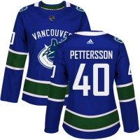 Adidas Vancouver Canucks #40 Elias Pettersson Blue Home Authentic Women's Stitched NHL Jersey