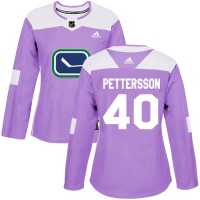 Adidas Vancouver Canucks #40 Elias Pettersson Purple Authentic Fights Cancer Women's Stitched NHL Jersey