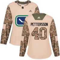 Adidas Vancouver Canucks #40 Elias Pettersson Camo Authentic 2017 Veterans Day Women's Stitched NHL Jersey