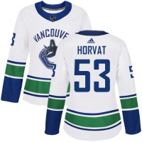 Adidas Vancouver Canucks #53 Bo Horvat White Road Authentic Women's Stitched NHL Jersey