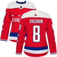 Adidas Washington Capitals #8 Alex Ovechkin Red Alternate Authentic Women's Stitched NHL Jersey