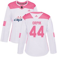 Adidas Washington Capitals #44 Brooks Orpik White/Pink Authentic Fashion Women's Stitched NHL Jersey